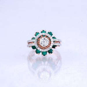 Rhombus Diamond Ring 18k White Gold
