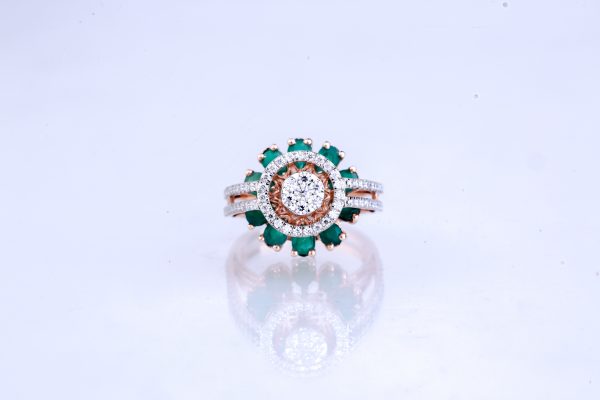 Rhombus Diamond Ring 18k White Gold
