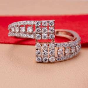 Gold halo diamond ring with central round gemstone